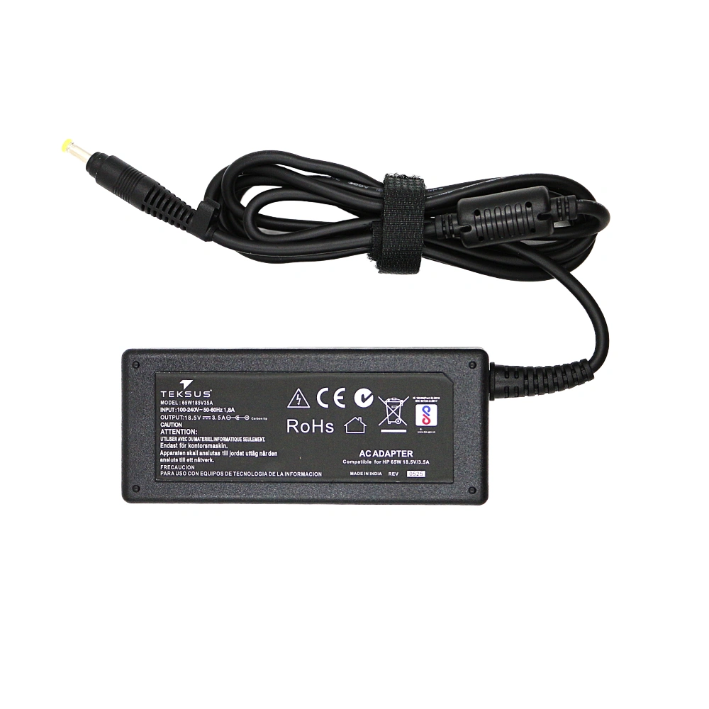 Teksus Laptop Adapter Compatible For HP 65w | 18.5v/3.5a | 4.8mm x 1.7mm Y Pin view 2